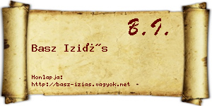 Basz Iziás névjegykártya